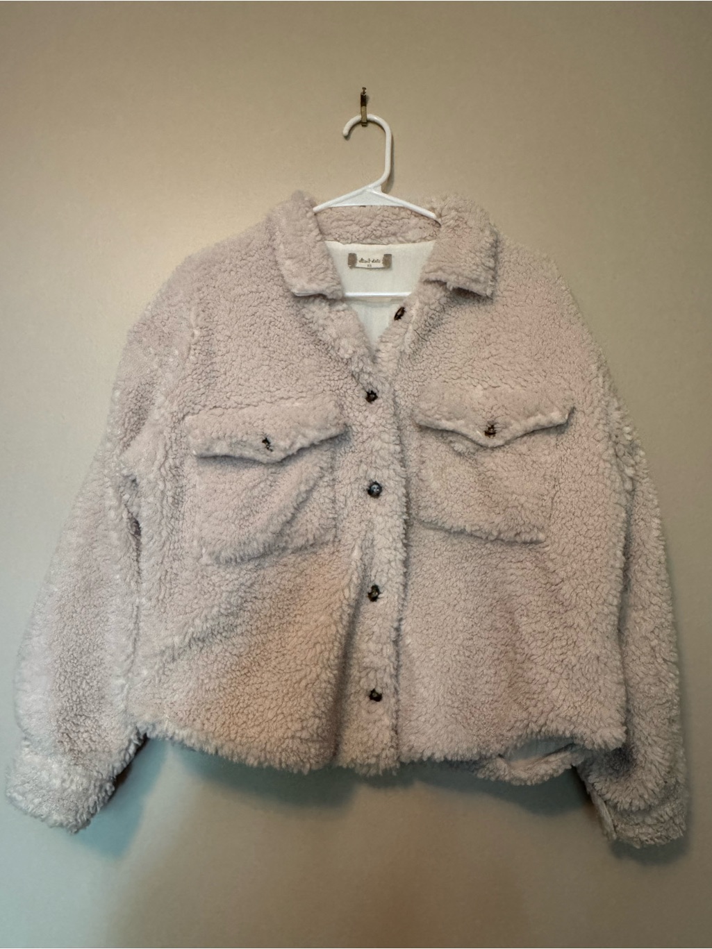 Altar’d State Cream Sherpa Button Up Jacket